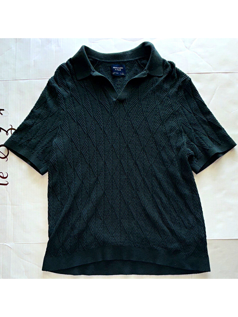 Abercrombie & Fitch L Forest Green Knit Polo Eclectic Grandpa Old Money